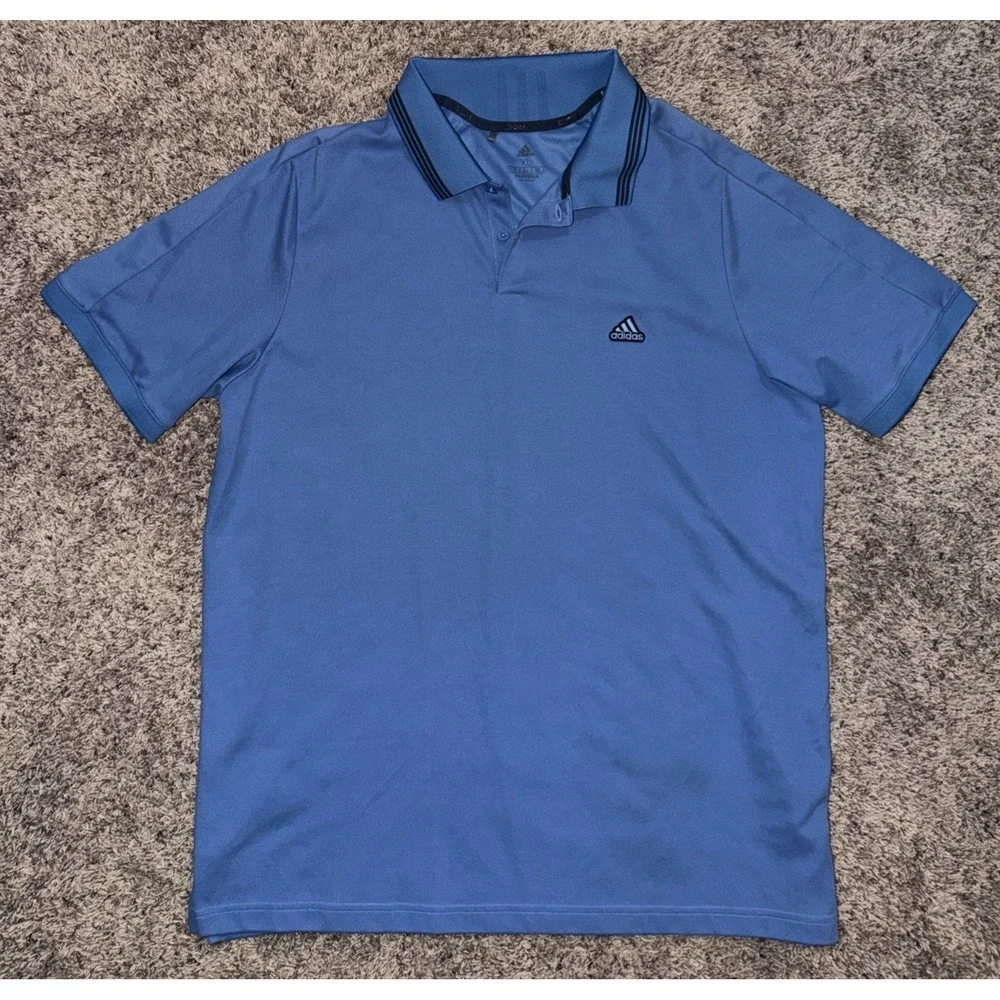 Adidas Primegreen Golf‎ Performance Polo Shirt, Blue, Men's Size XL